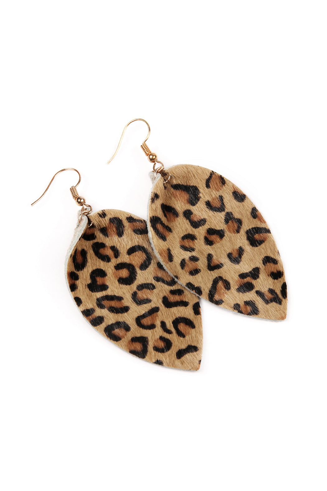 Leopard Leather Drop Earrings