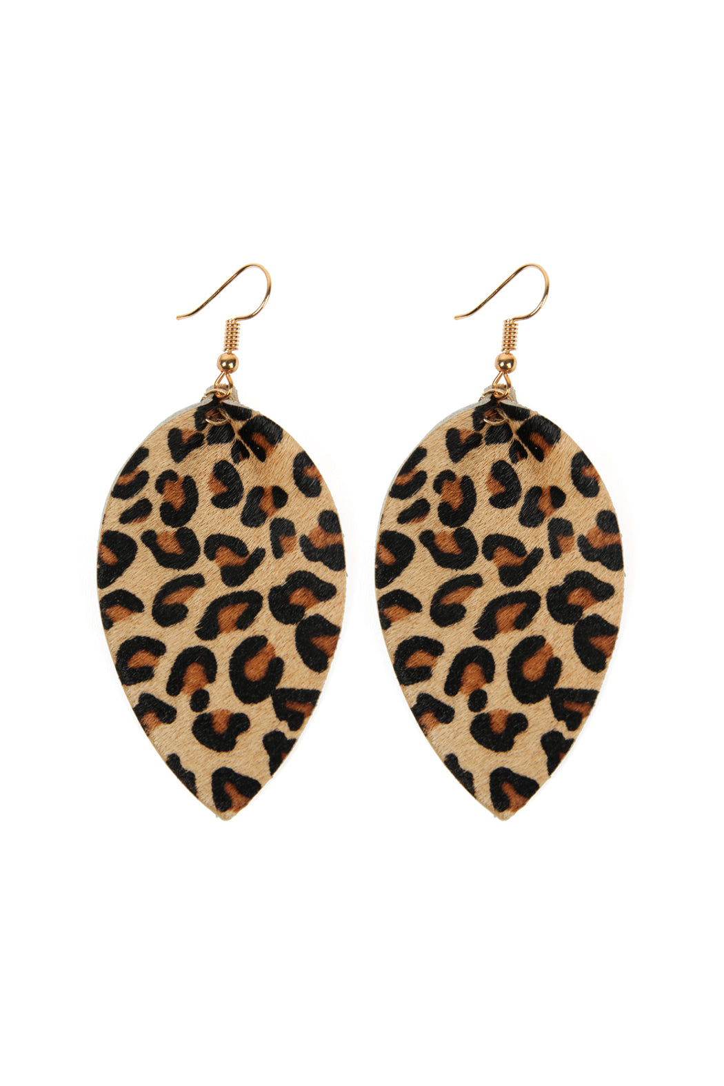 Leopard Leather Drop Earrings