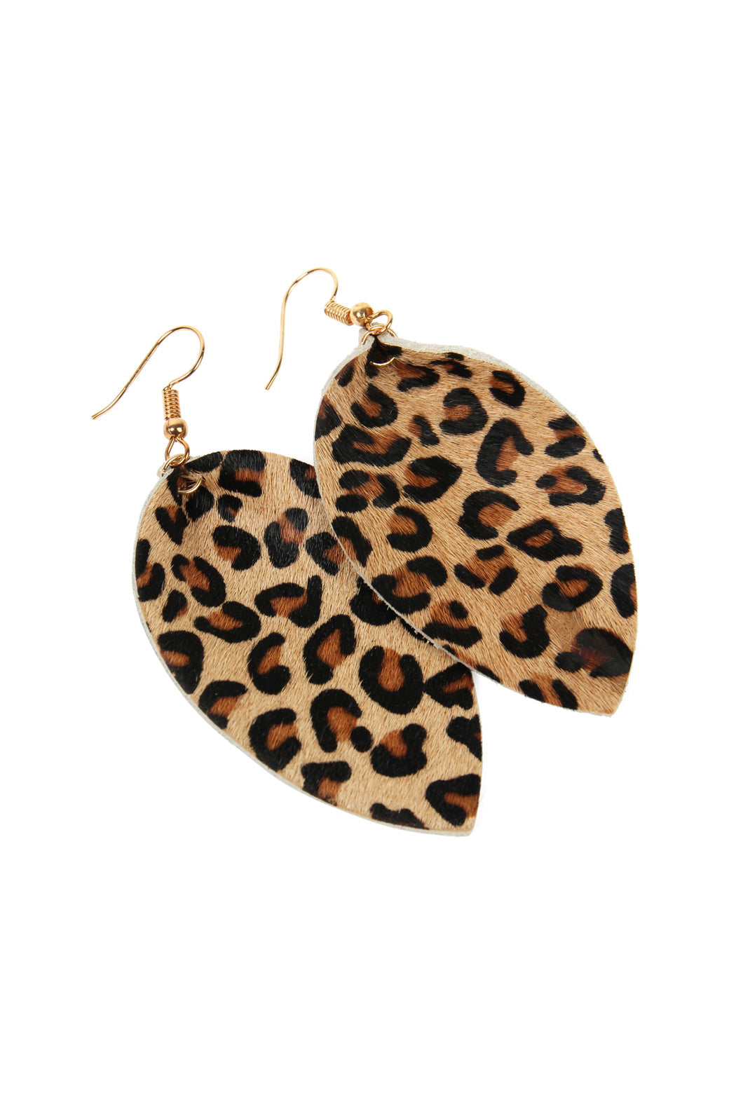 Leopard Leather Drop Earrings