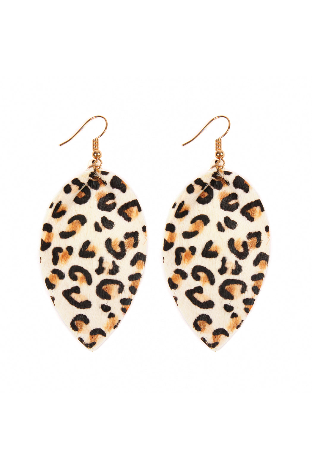 Leopard Leather Drop Earrings