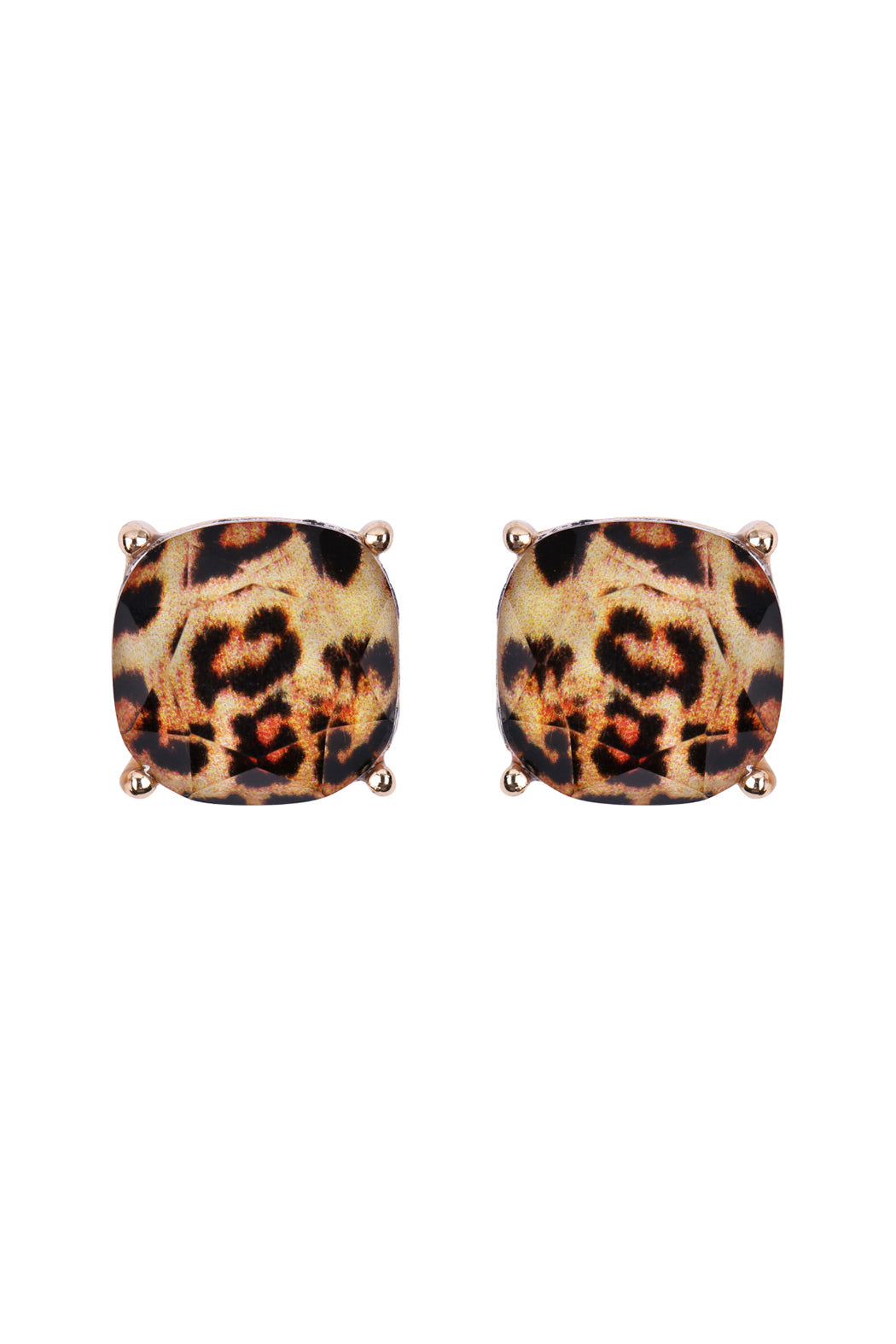 Cushion Glitter Acrylic Post Earrings
