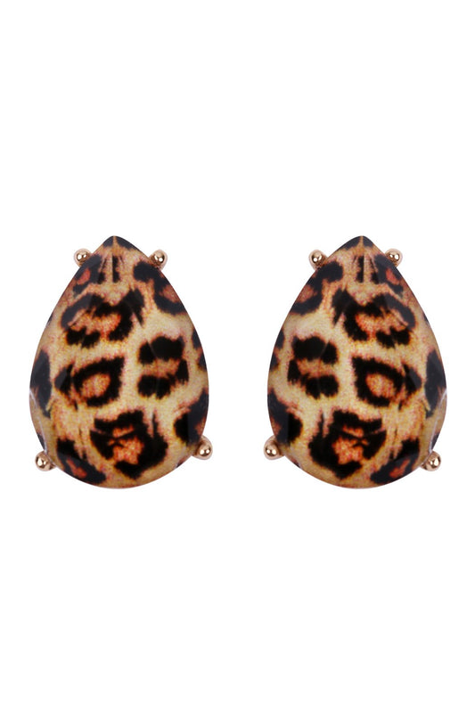 Teardrop Faceted Acrylic Post Earrings