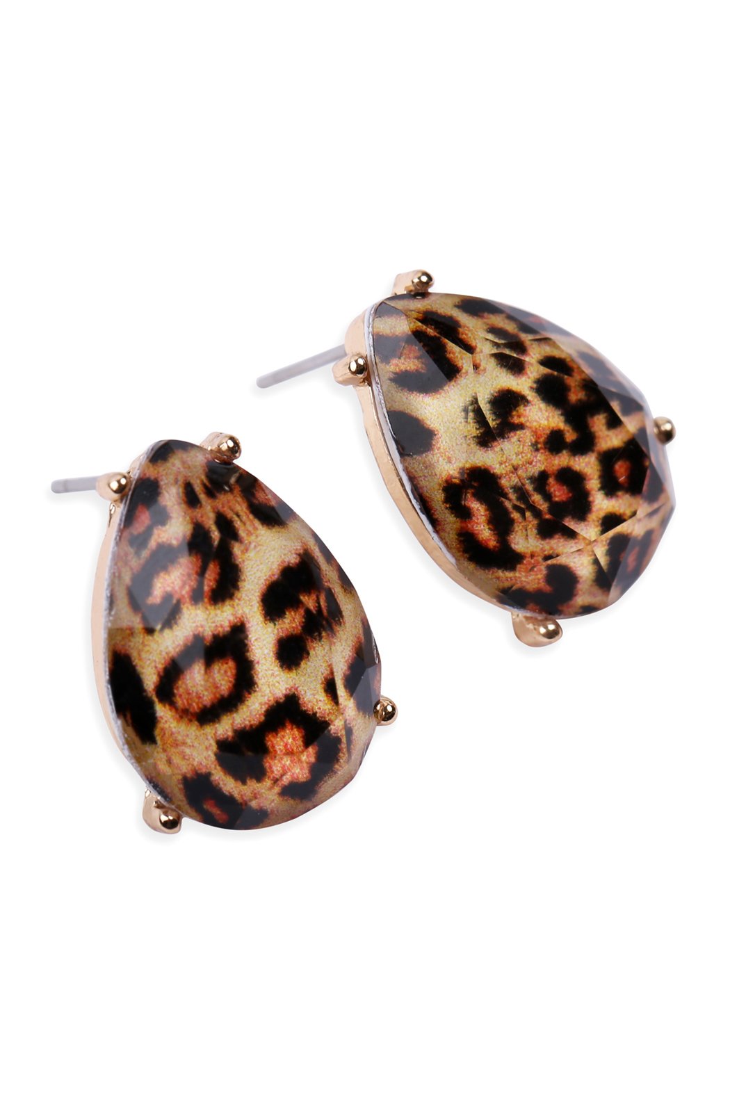 Teardrop Faceted Acrylic Post Earrings