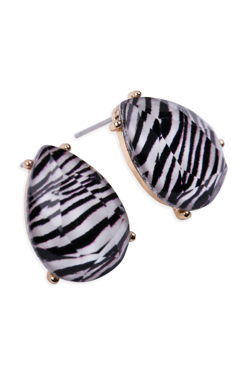 Teardrop Faceted Acrylic Post Earrings