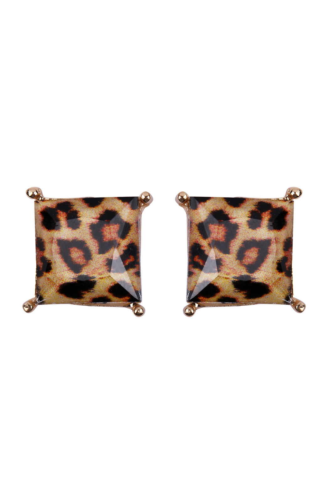 Faceted Square Acrylic Post Earrings