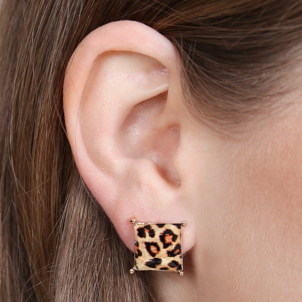 Faceted Square Acrylic Post Earrings