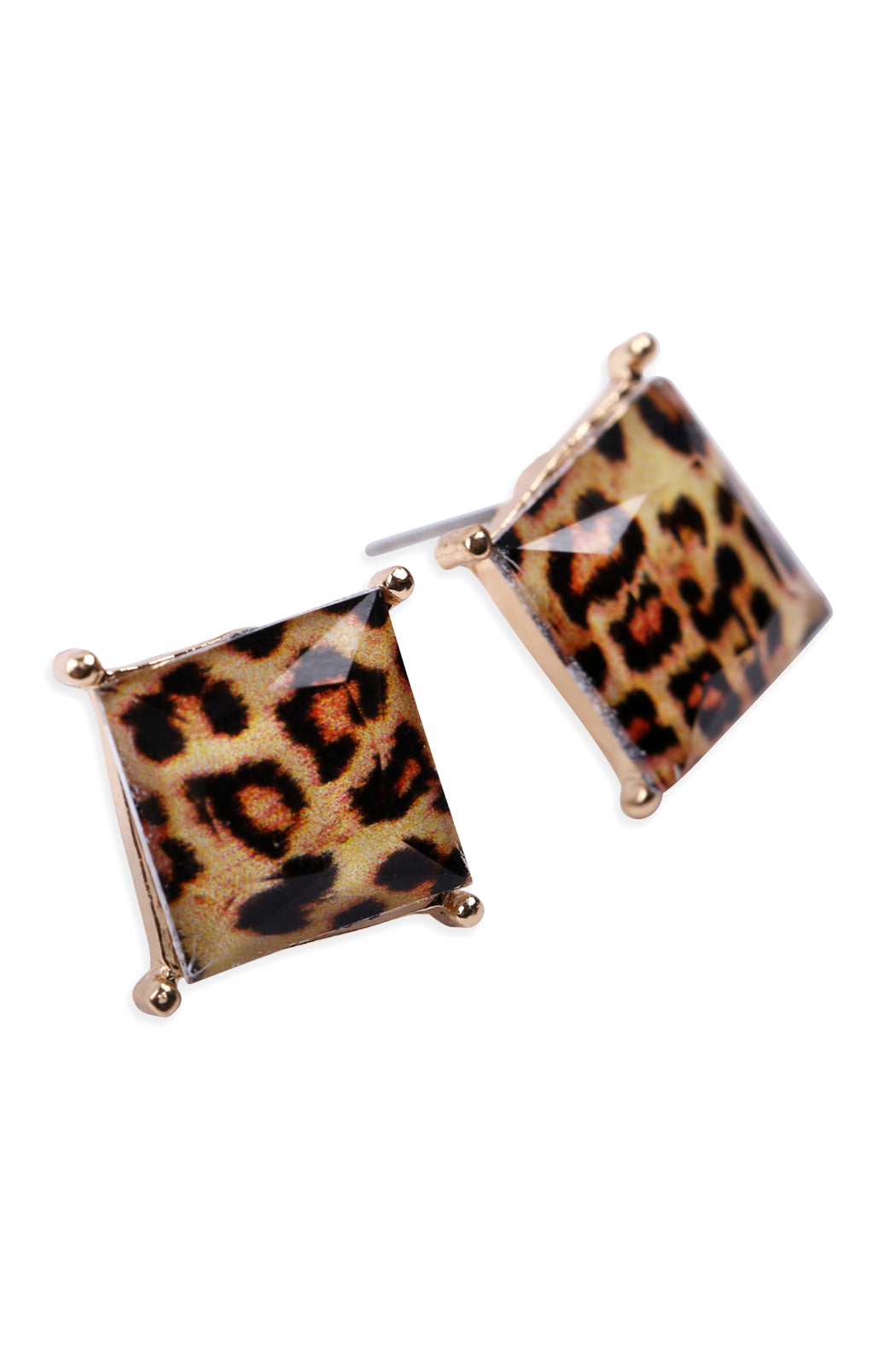 Faceted Square Acrylic Post Earrings