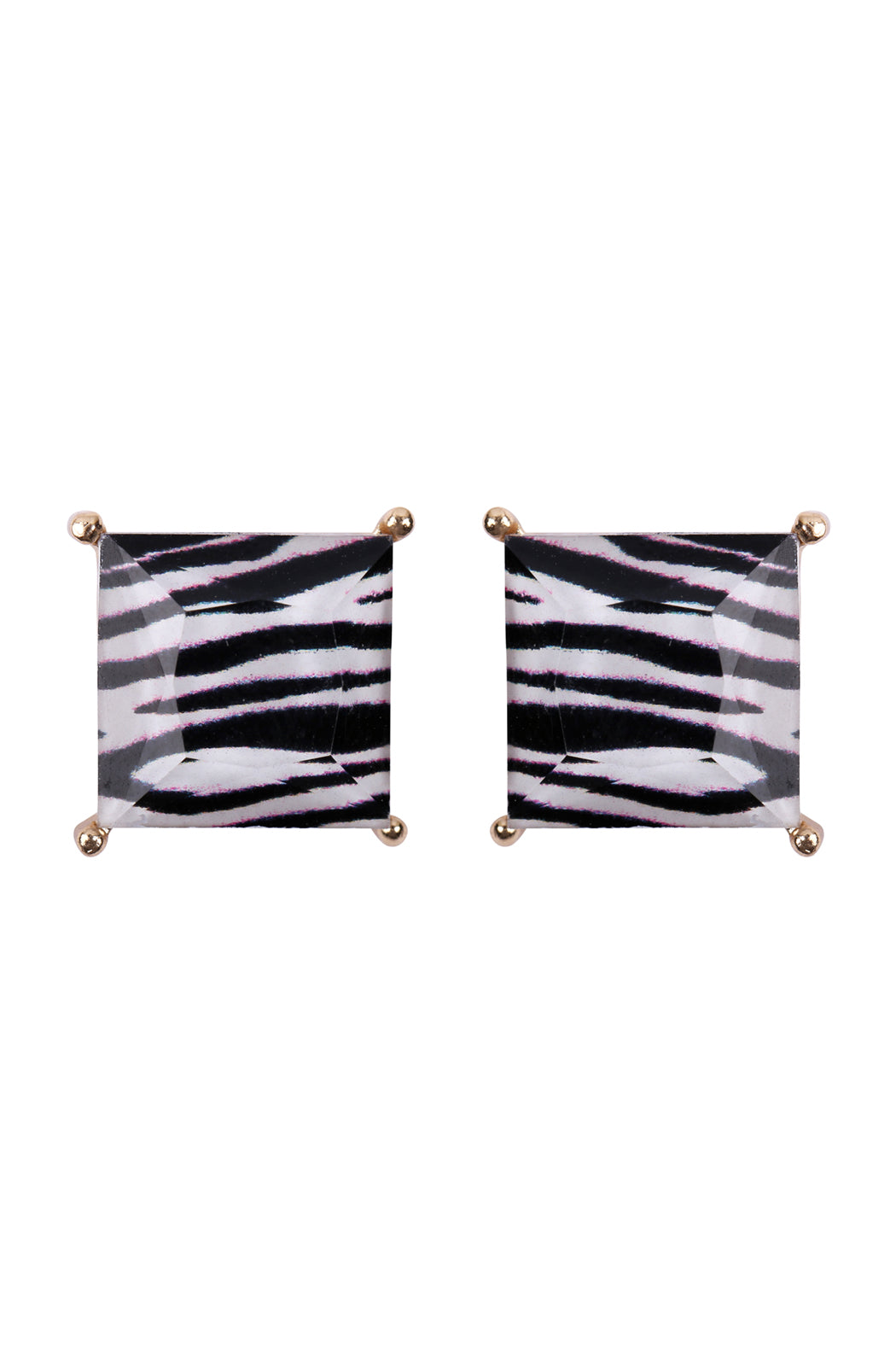 Faceted Square Acrylic Post Earrings