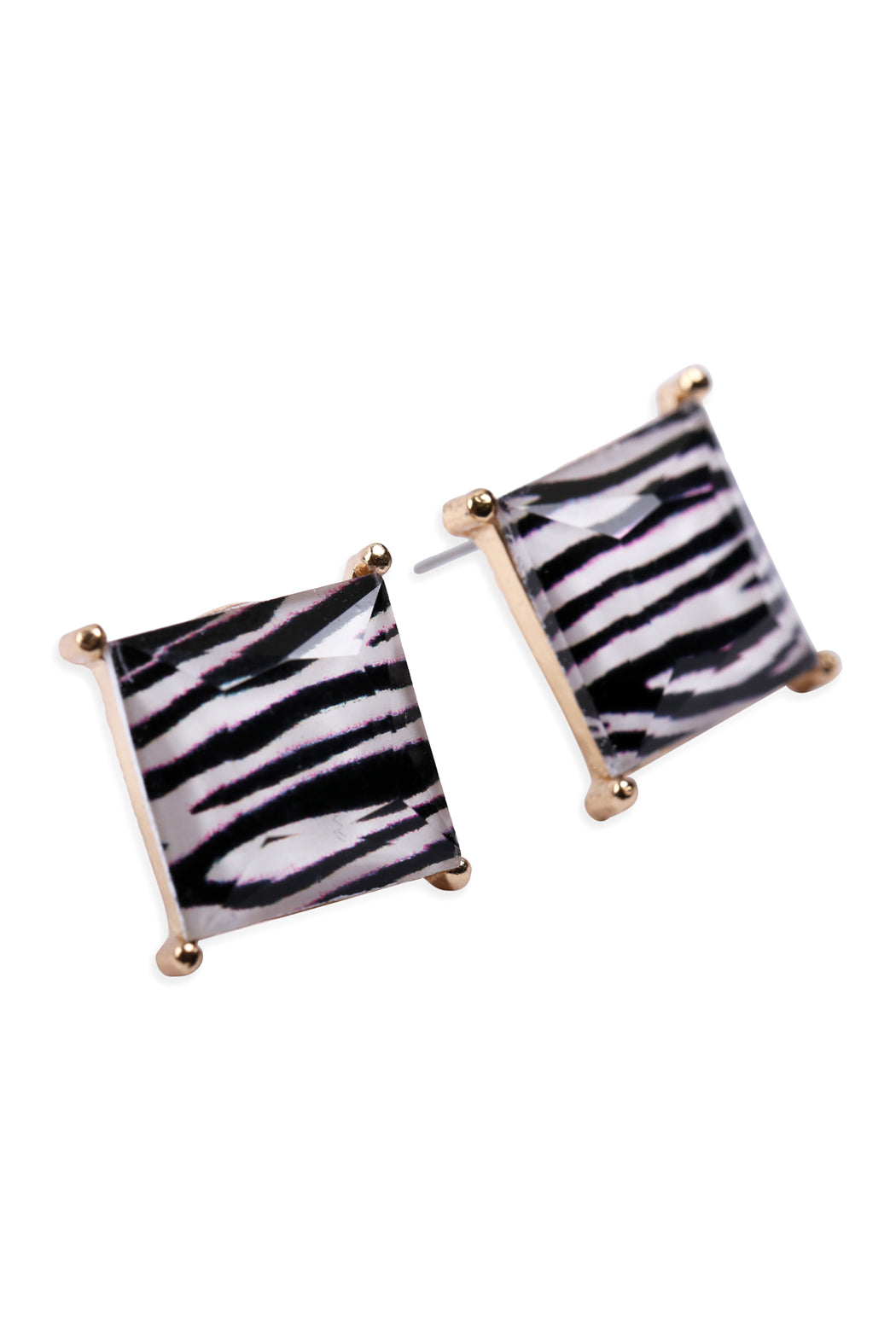 Faceted Square Acrylic Post Earrings