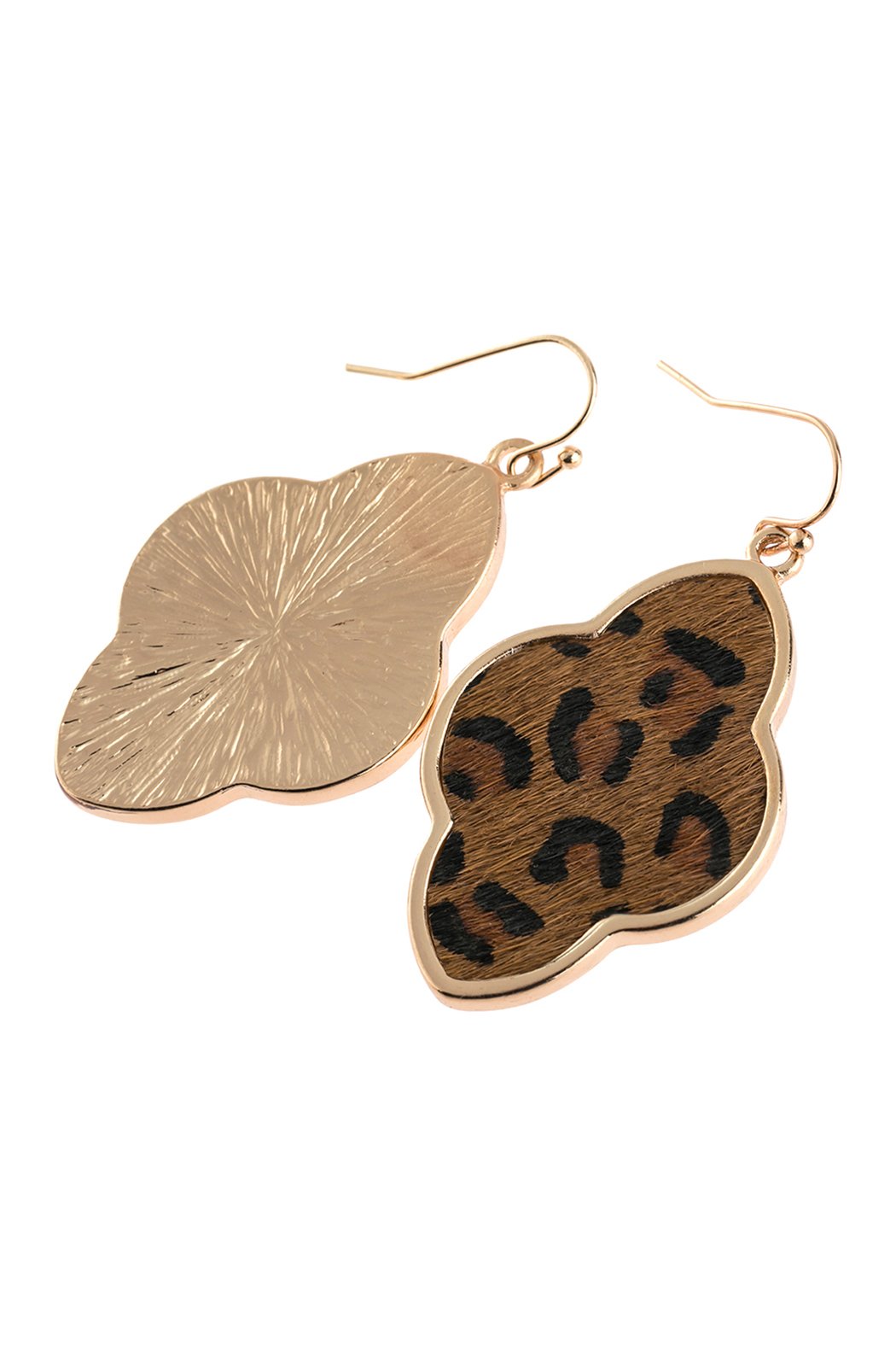Quatrefoil Faceted Leopard Drop Earring