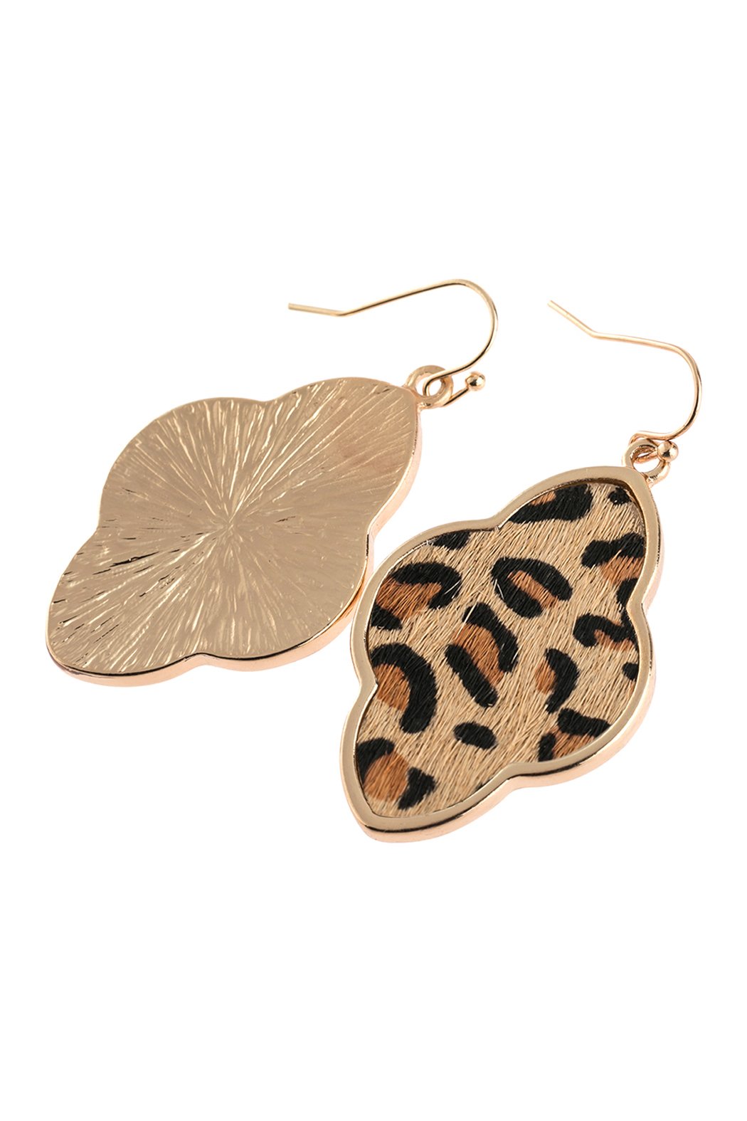 Quatrefoil Faceted Leopard Drop Earring
