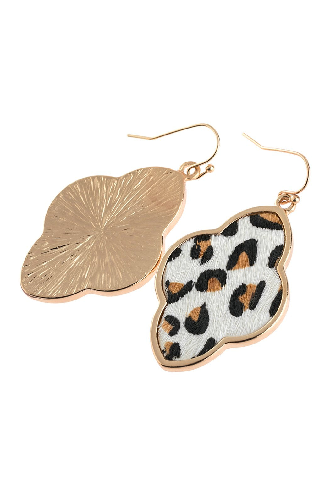 Quatrefoil Faceted Leopard Drop Earring