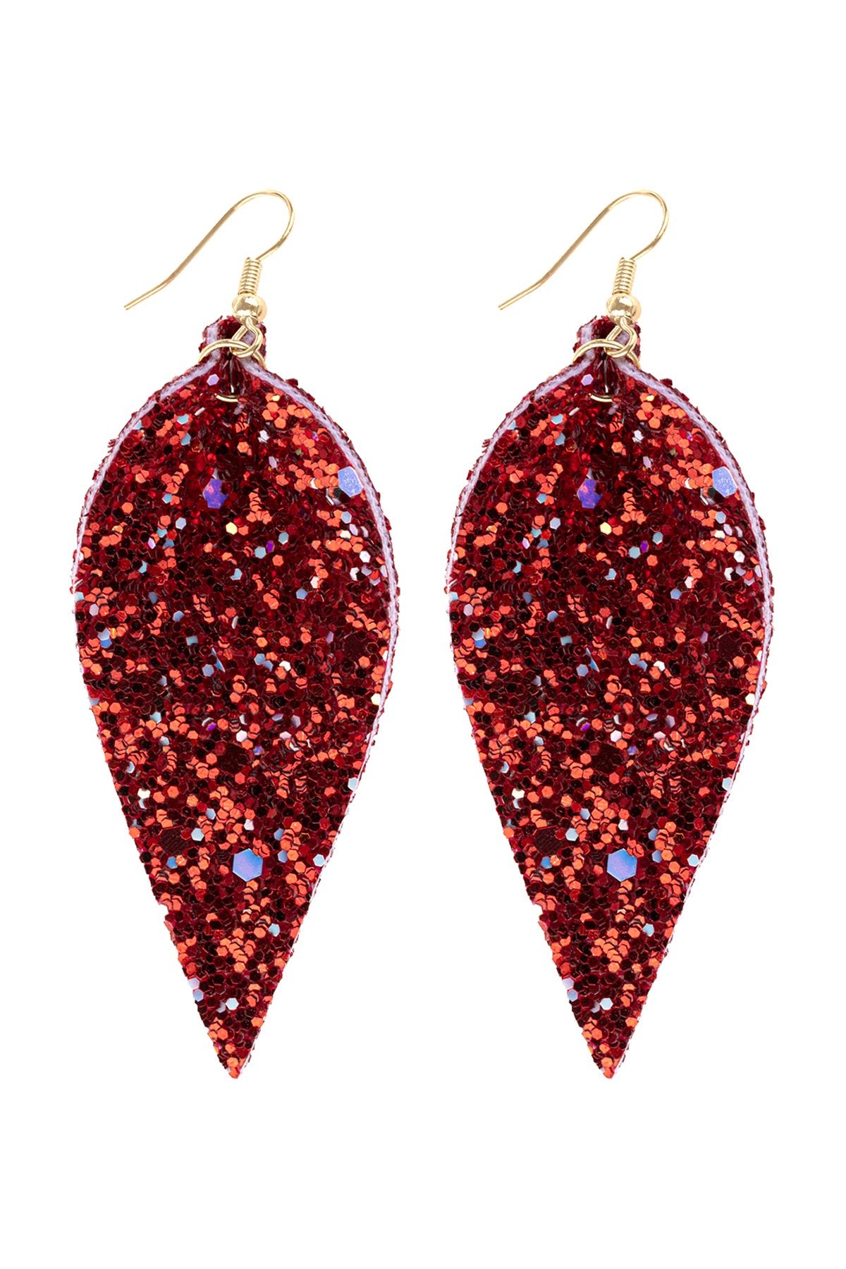 Pinched Sequin Leather Drop Earrings