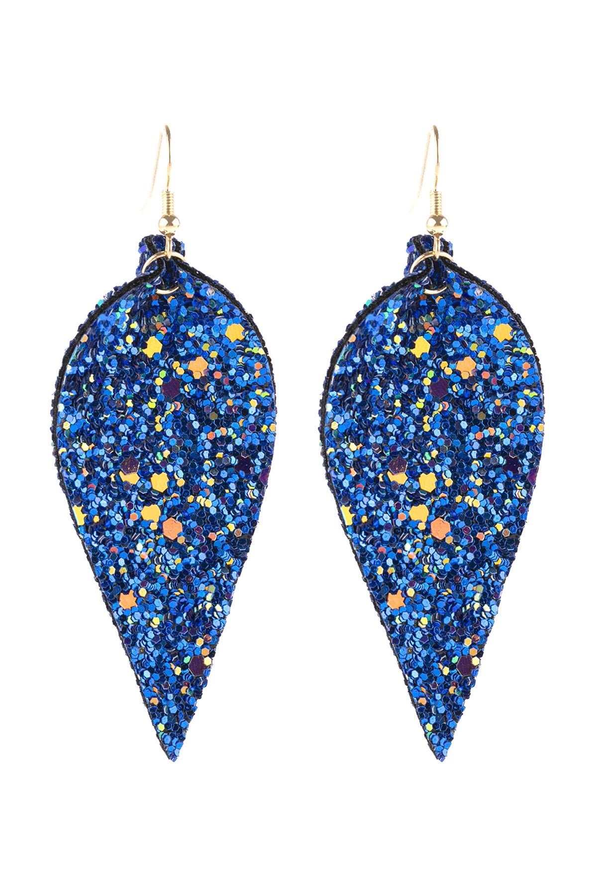 Pinched Sequin Leather Drop Earrings