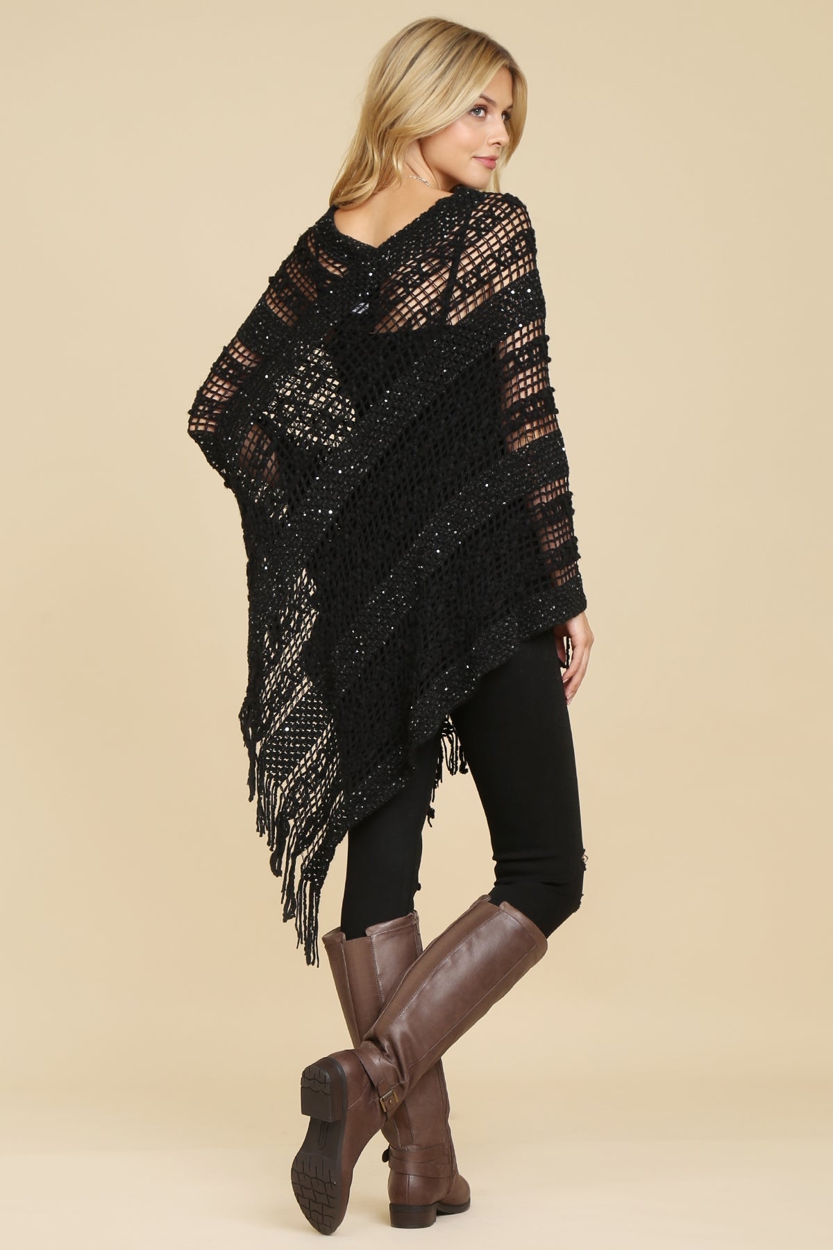 Hdf2097 - Crochet Native Pattern Poncho