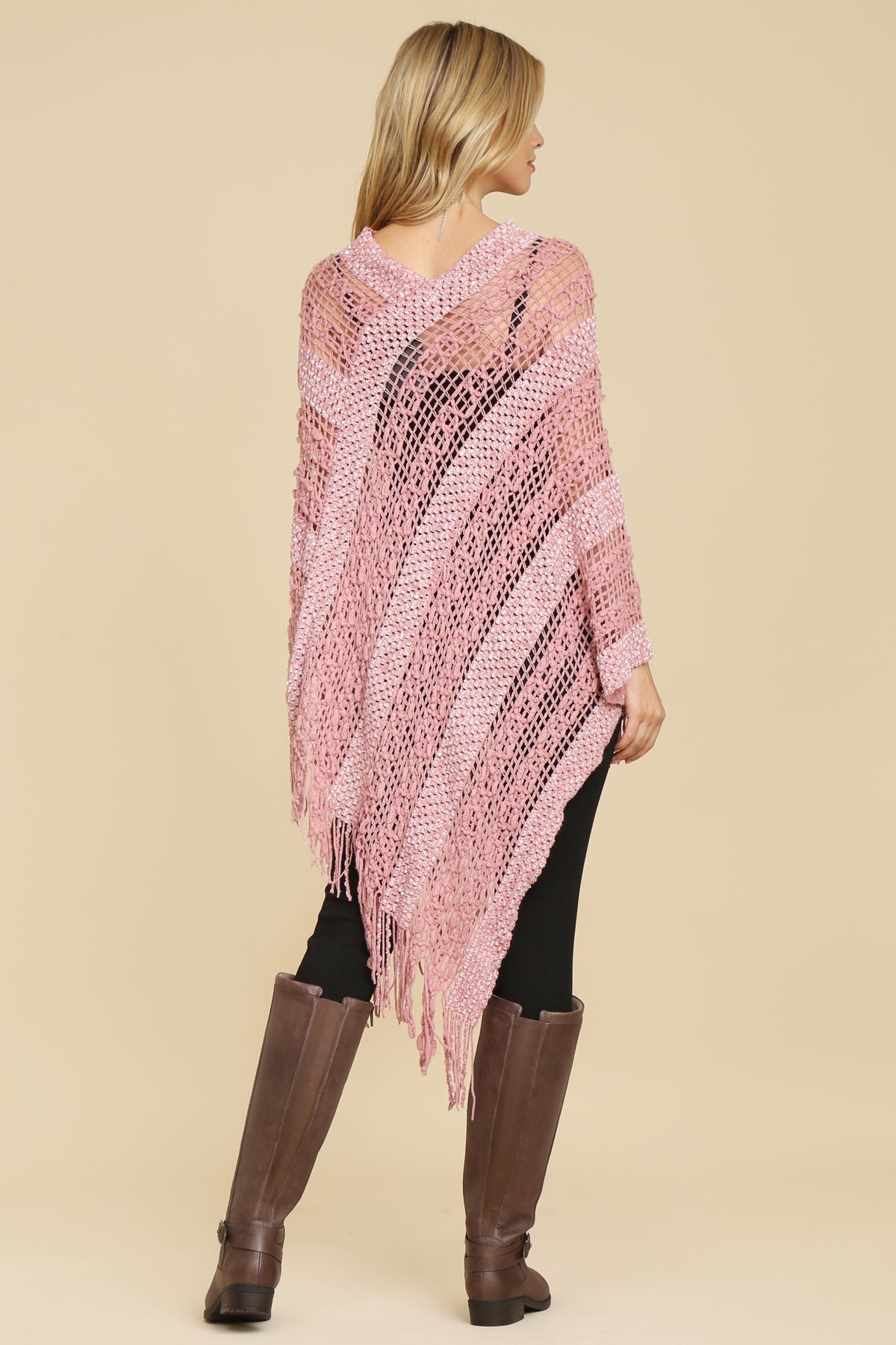 Hdf2097 - Crochet Native Pattern Poncho
