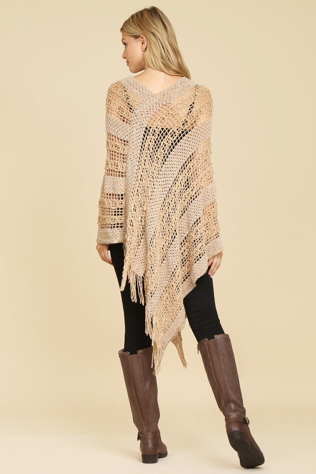 Hdf2097 - Crochet Native Pattern Poncho
