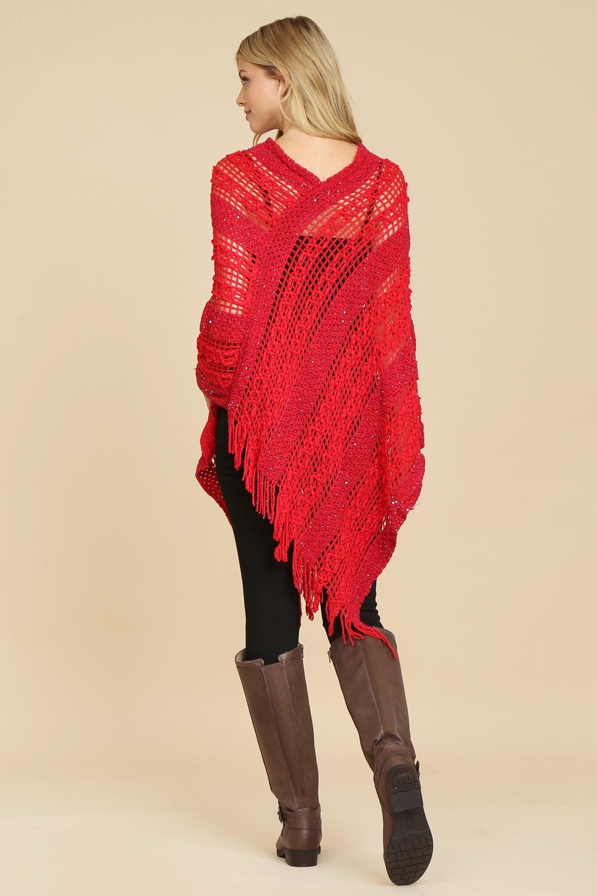Hdf2097 - Crochet Native Pattern Poncho