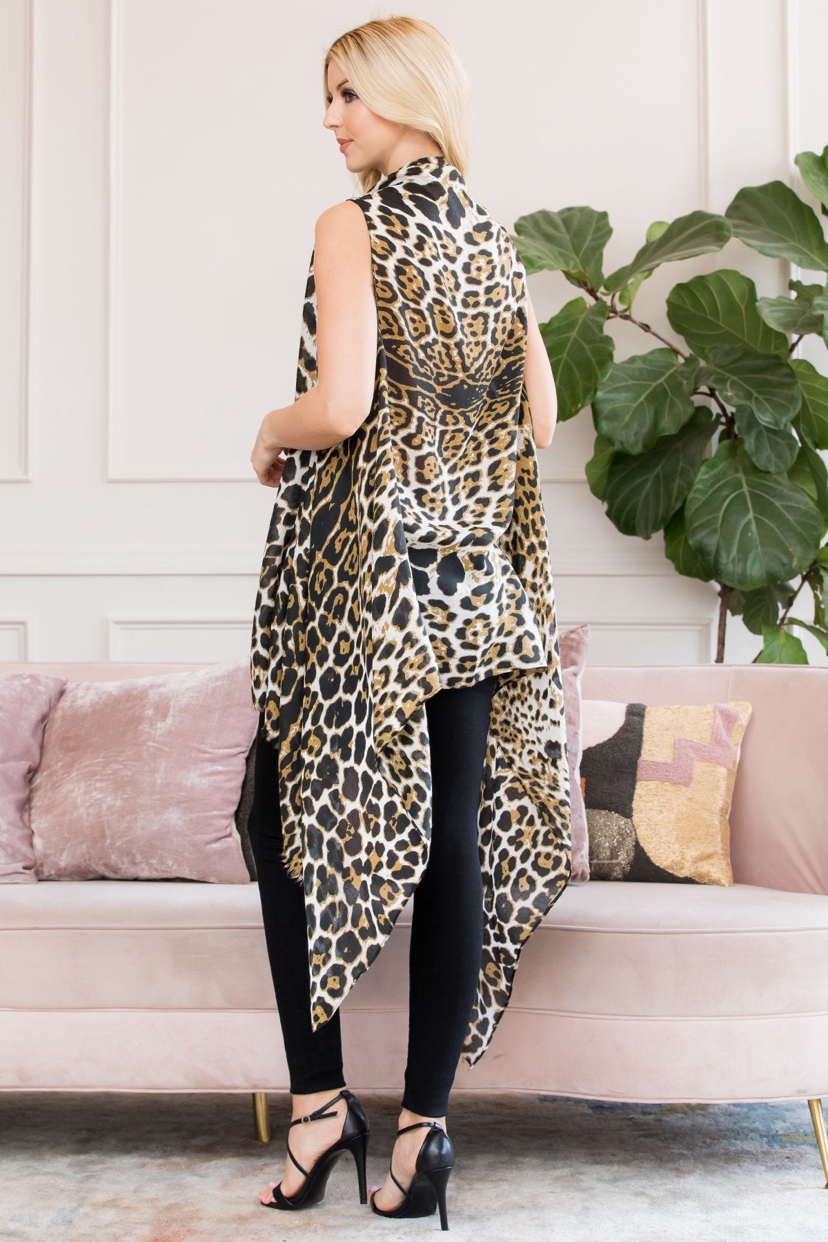 Hdf2830 - Fringe Leopard Kimono