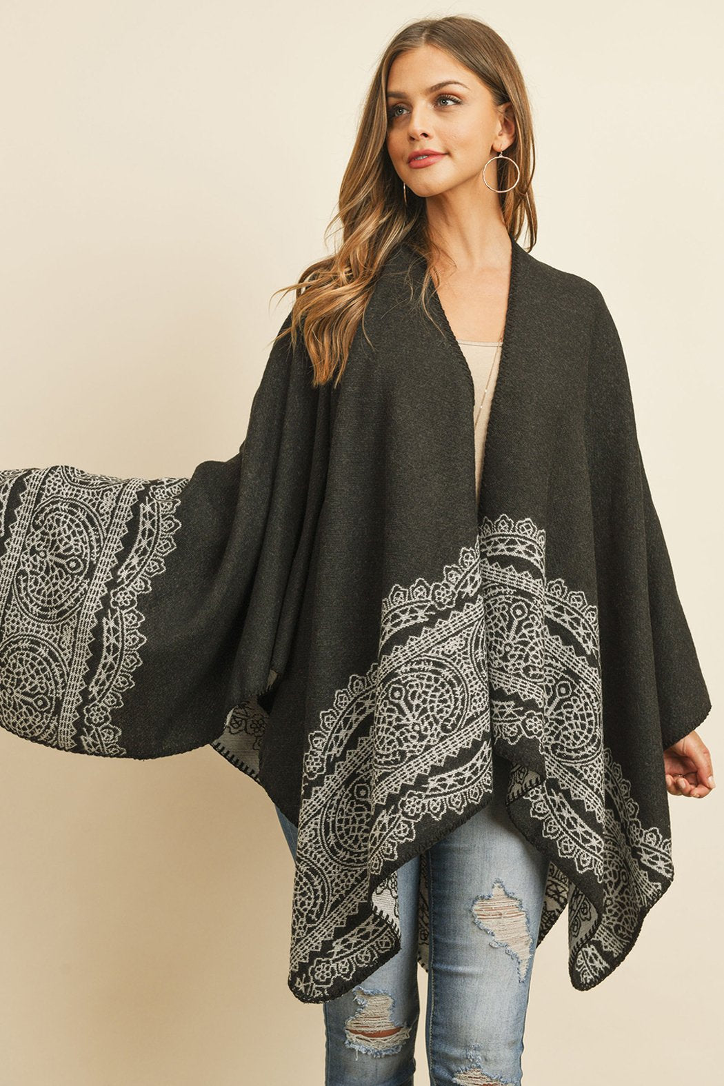 Mandala Mid Thigh Length Kimono