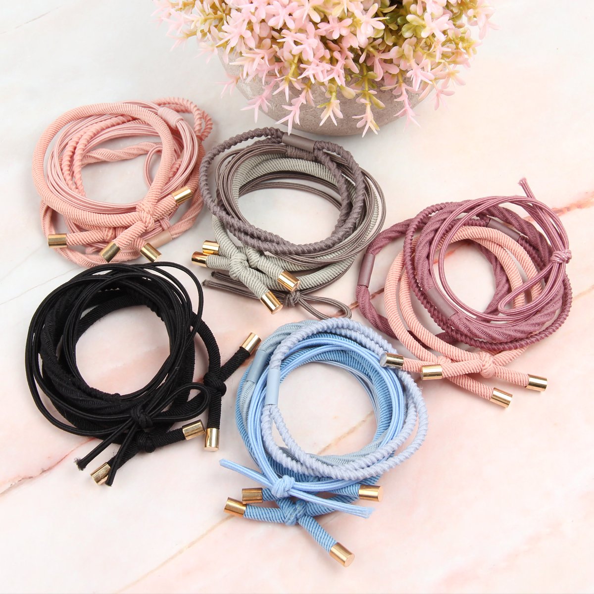 Mixed Stretch Ponytail Set