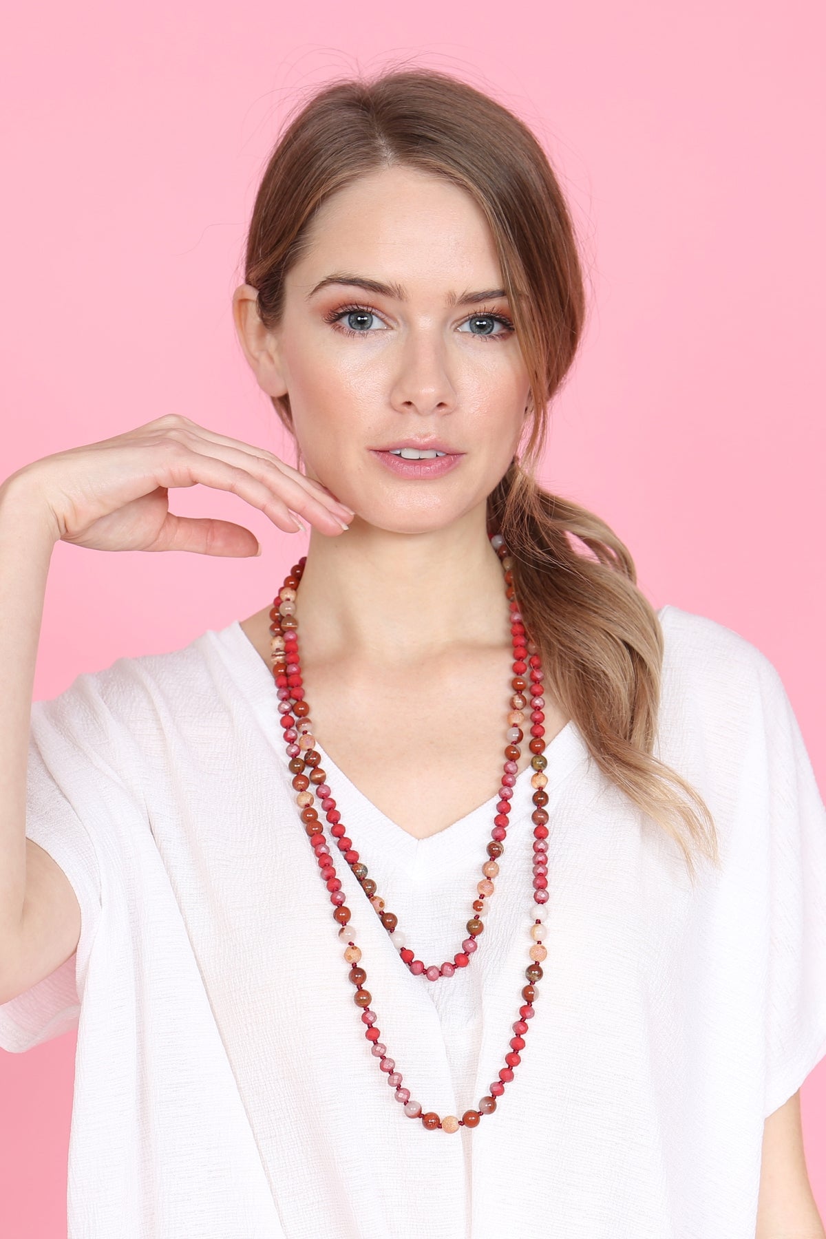 Hdn2526 - Longline Hand Knotted Necklace