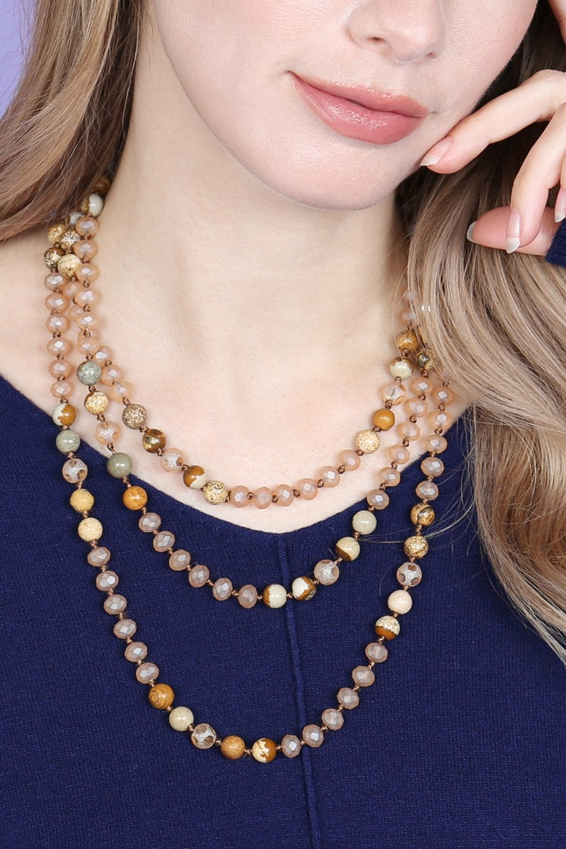 Hdn2526 - Longline Hand Knotted Necklace