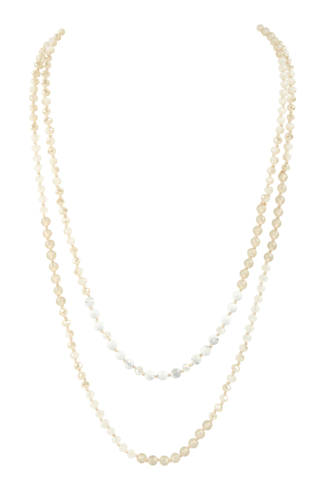 6mm Two Line Mixed Beads Necklace