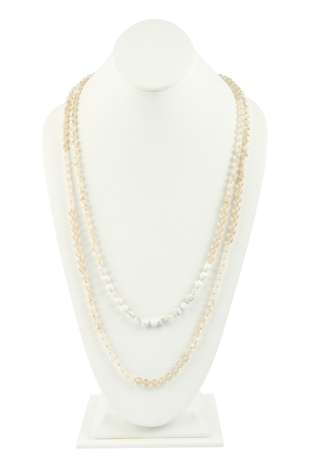 6mm Two Line Mixed Beads Necklace