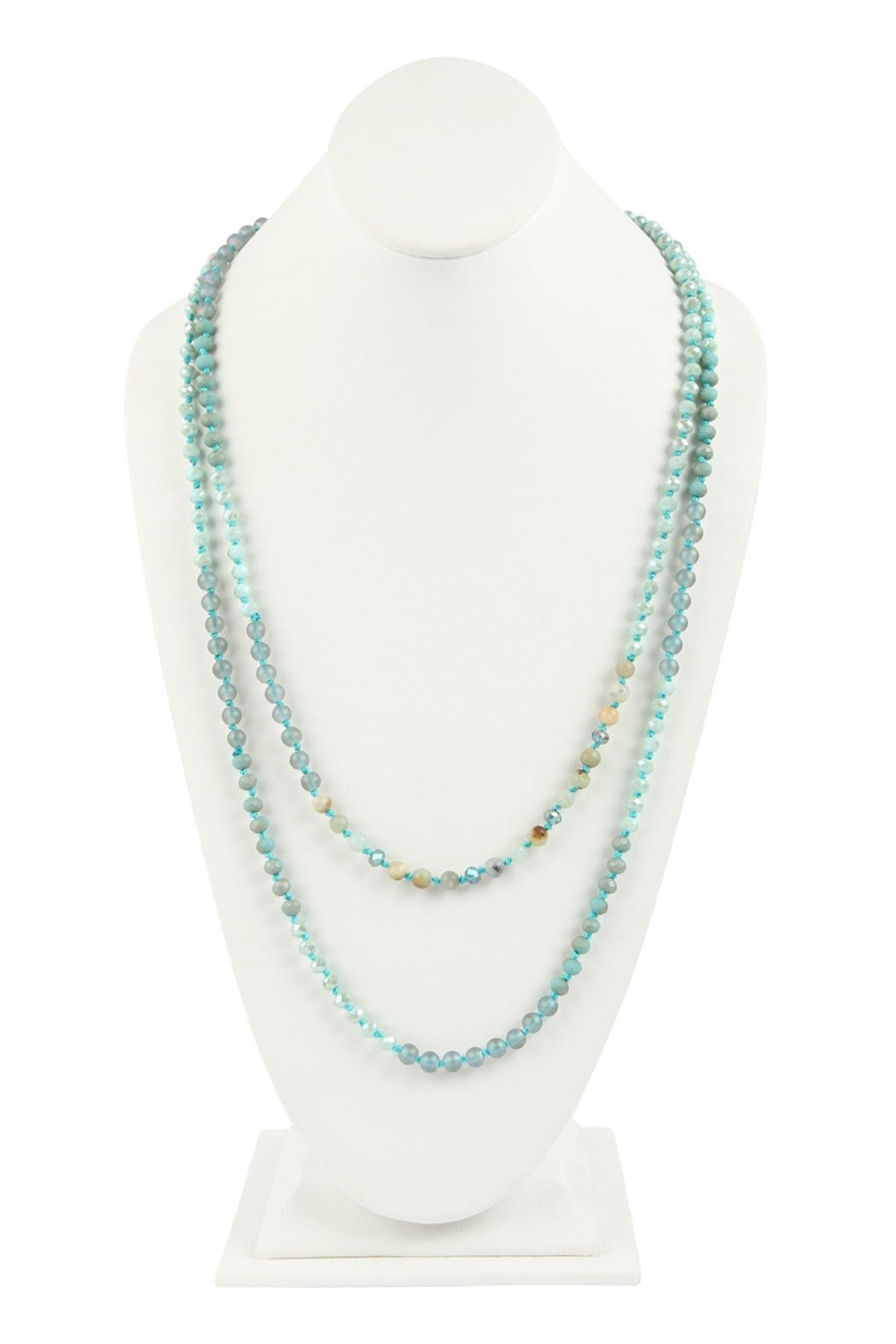 6mm Two Line Mixed Beads Necklace
