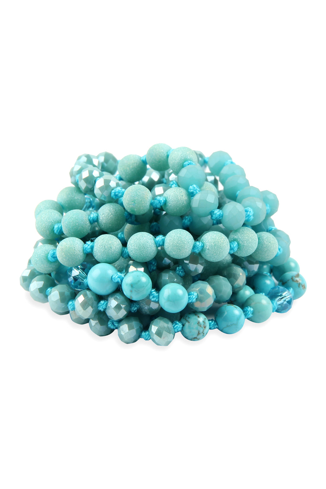 6mm Two Line Mixed Beads Necklace