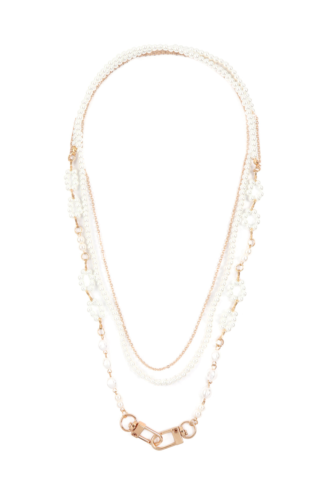 Layered Beaded Pearl Convertible Chain or Necklace Bag Chain