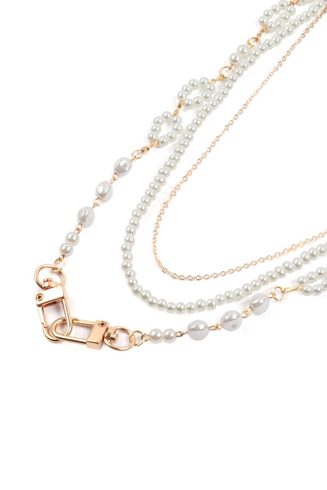 Layered Beaded Pearl Convertible Chain or Necklace Bag Chain