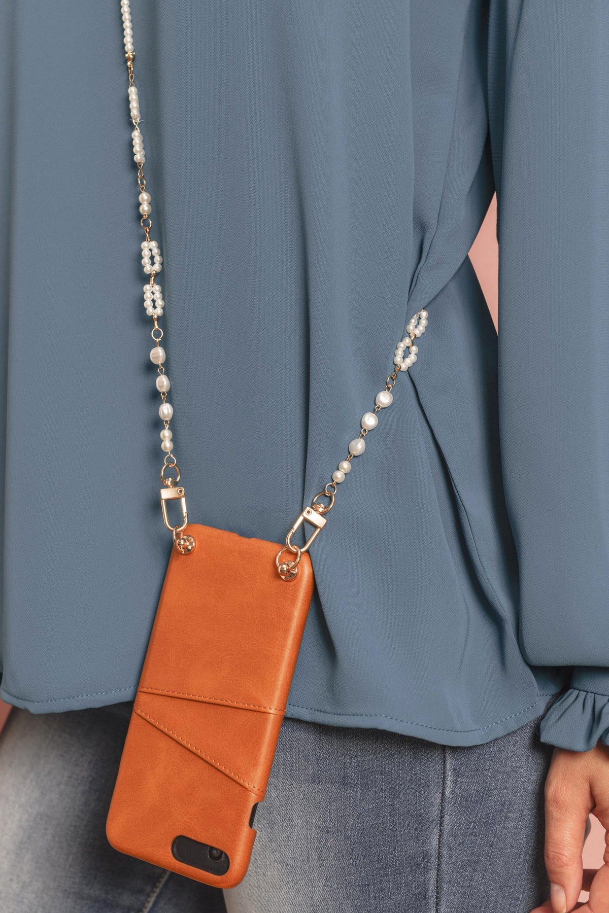 Layered Beaded Pearl Convertible Chain or Necklace Bag Chain