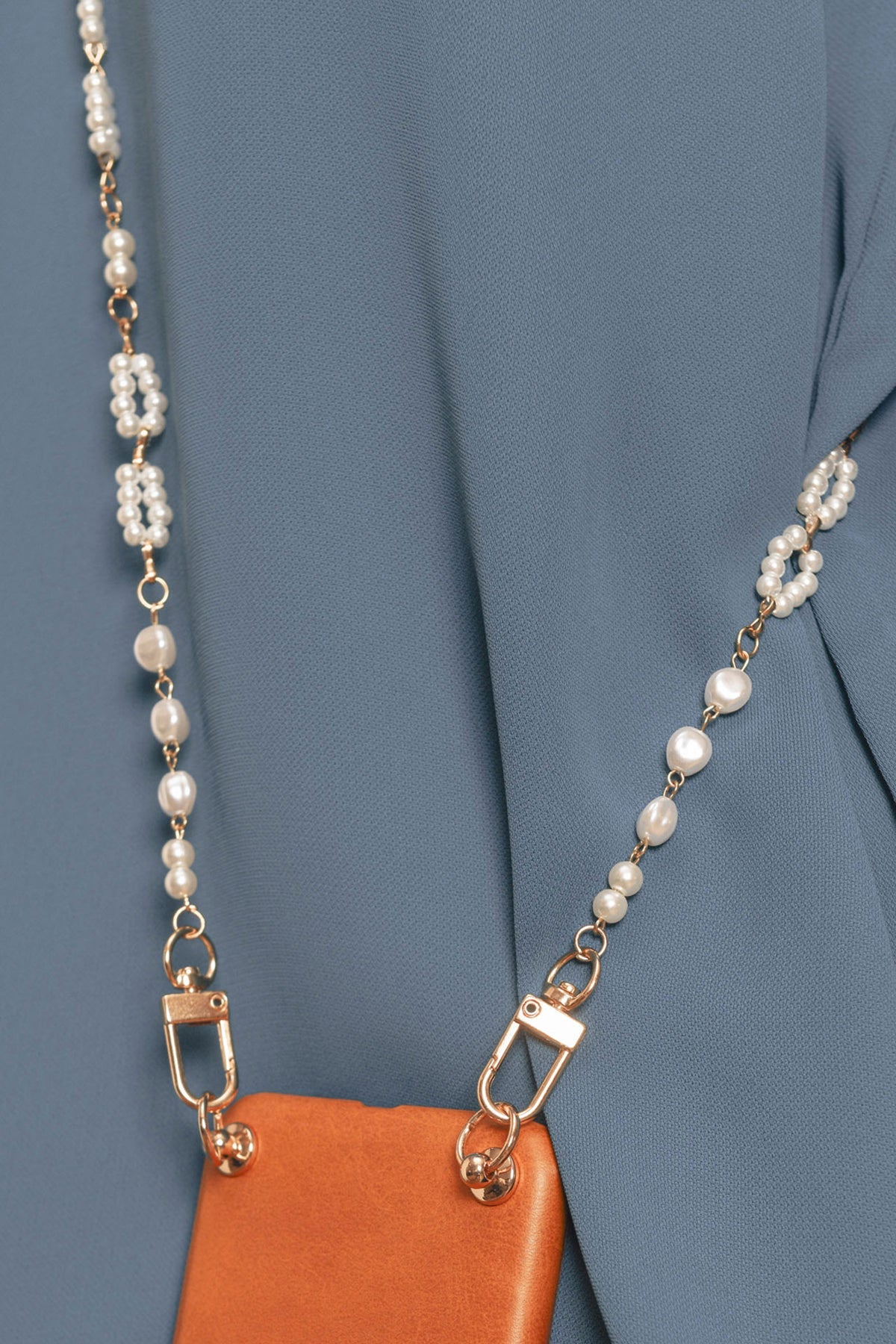 Layered Beaded Pearl Convertible Chain or Necklace Bag Chain