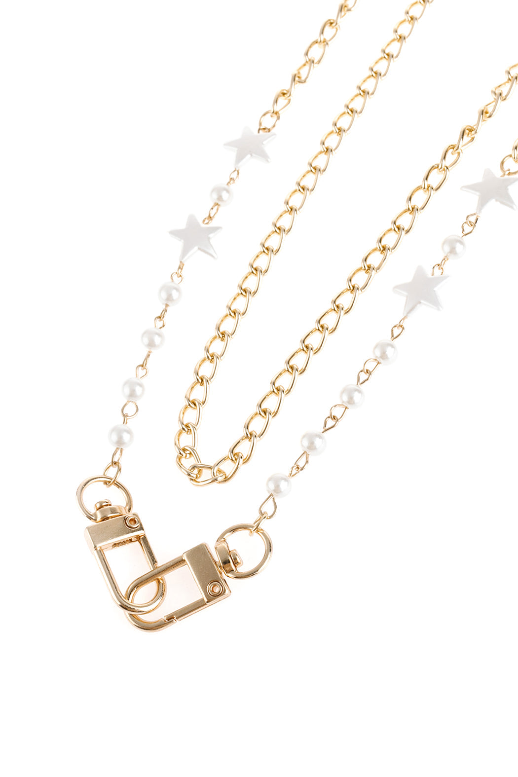 Layered Link Star Convertible Chain or Necklace Bag Chain