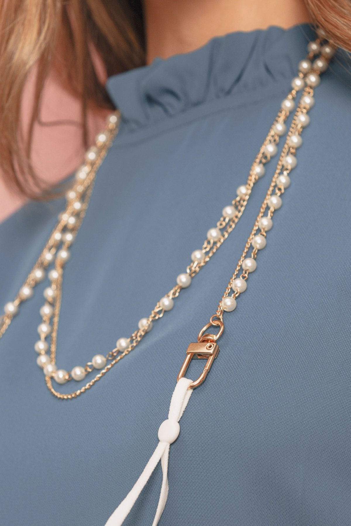 Multi Layer Pearl Convertible Chain or Necklace Bag Chain