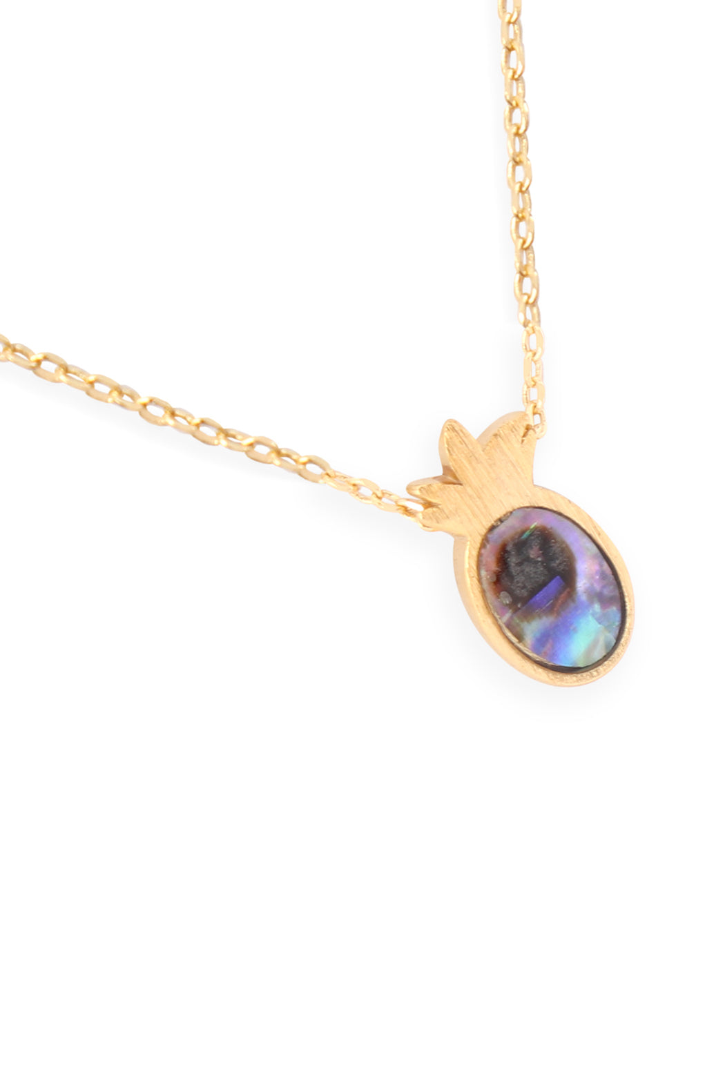 Hdnen609 - Pineapple With Abalone Shell Pendant Necklace