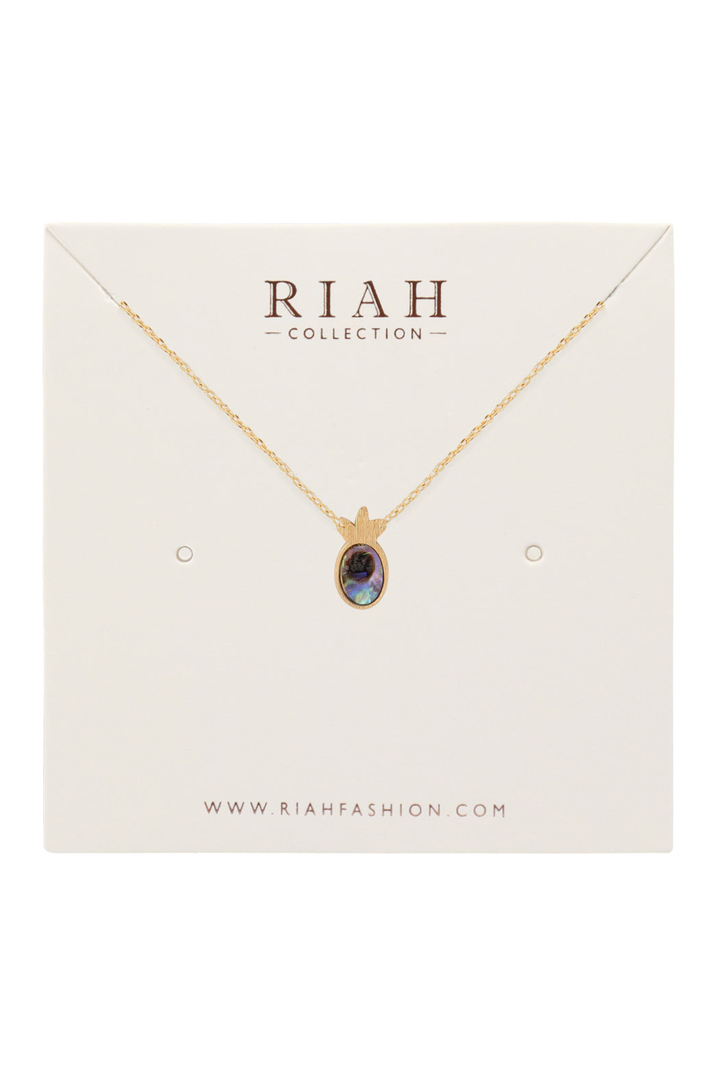 Hdnen609 - Pineapple With Abalone Shell Pendant Necklace