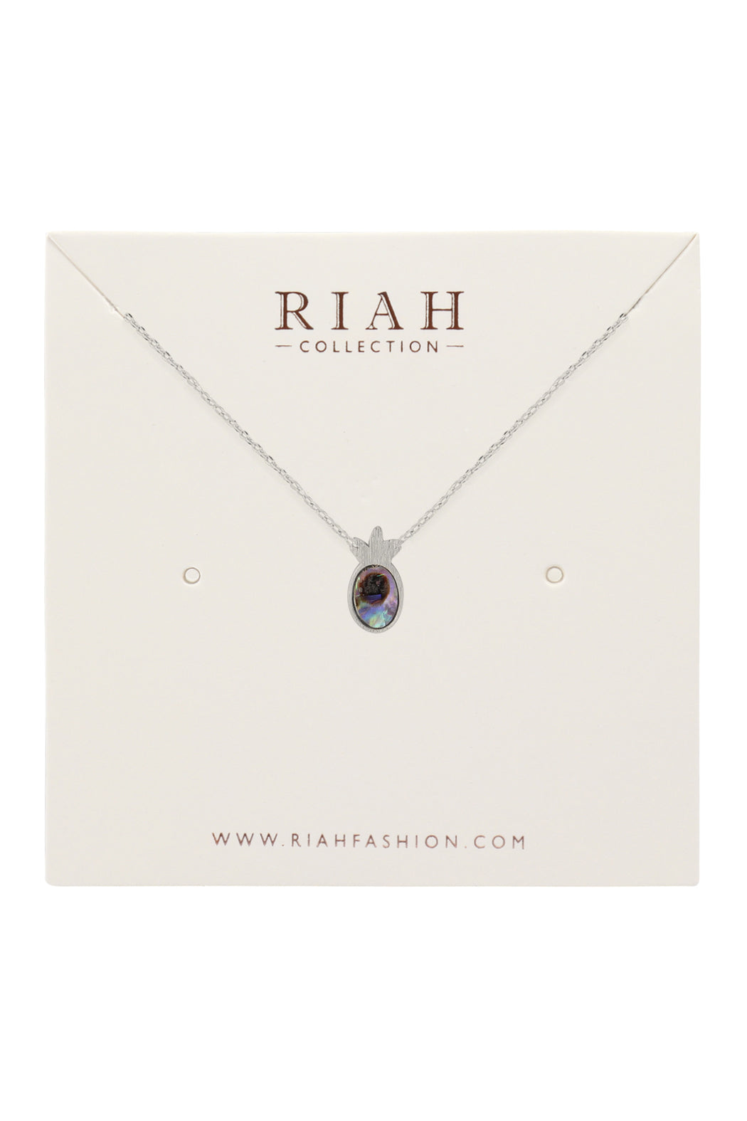 Hdnen609 - Pineapple With Abalone Shell Pendant Necklace
