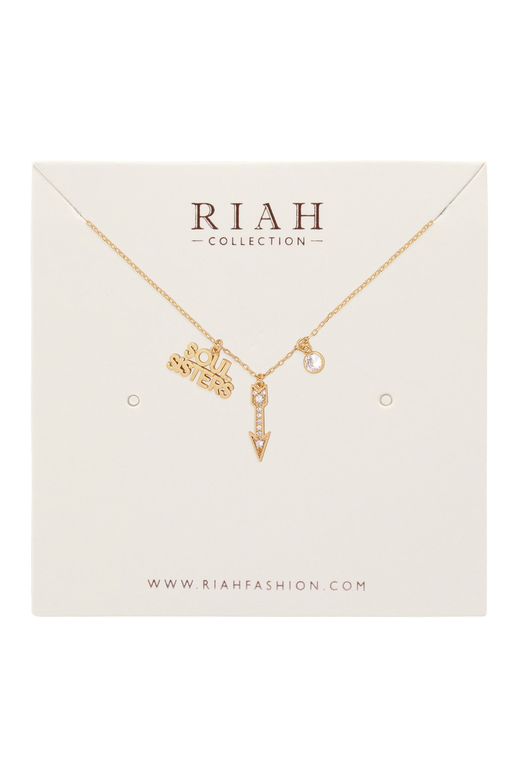 Soul Sisters Arrow Cubic Zirconia Pendant Necklace
