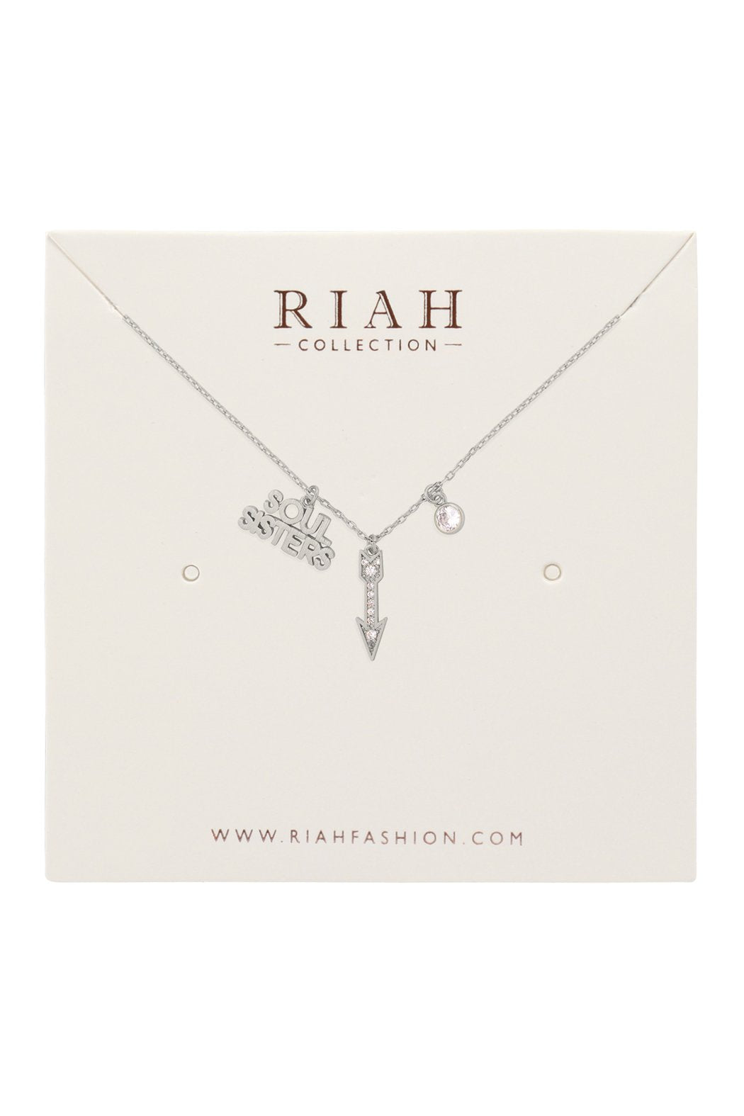 Soul Sisters Arrow Cubic Zirconia Pendant Necklace