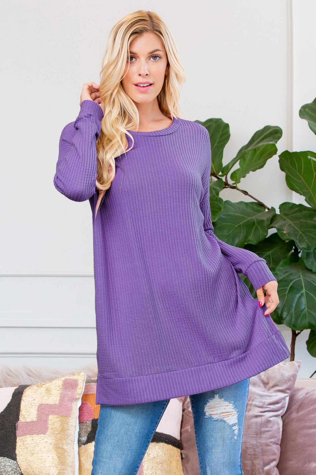 Brushed Thermal Waffle Sweater