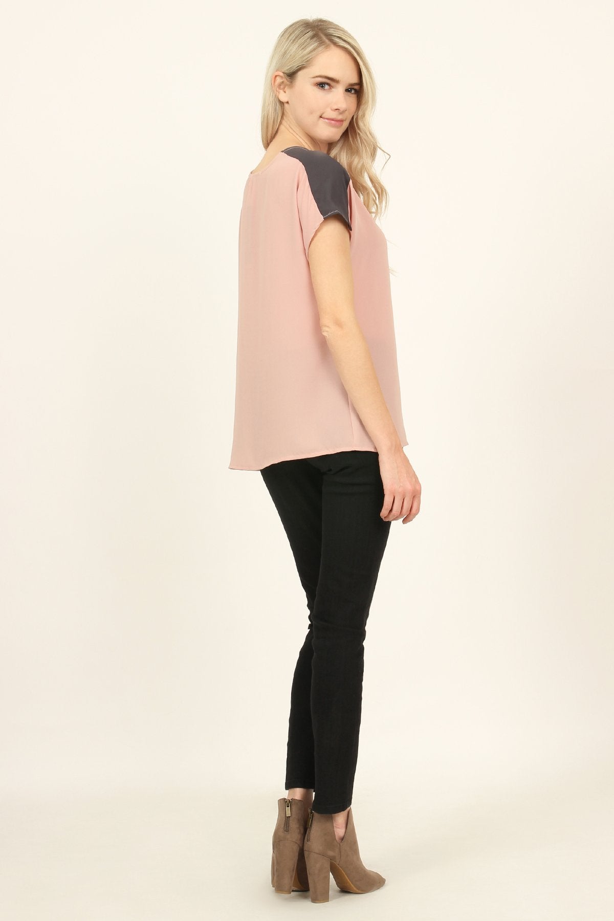 Two Tone Pocket Blouse