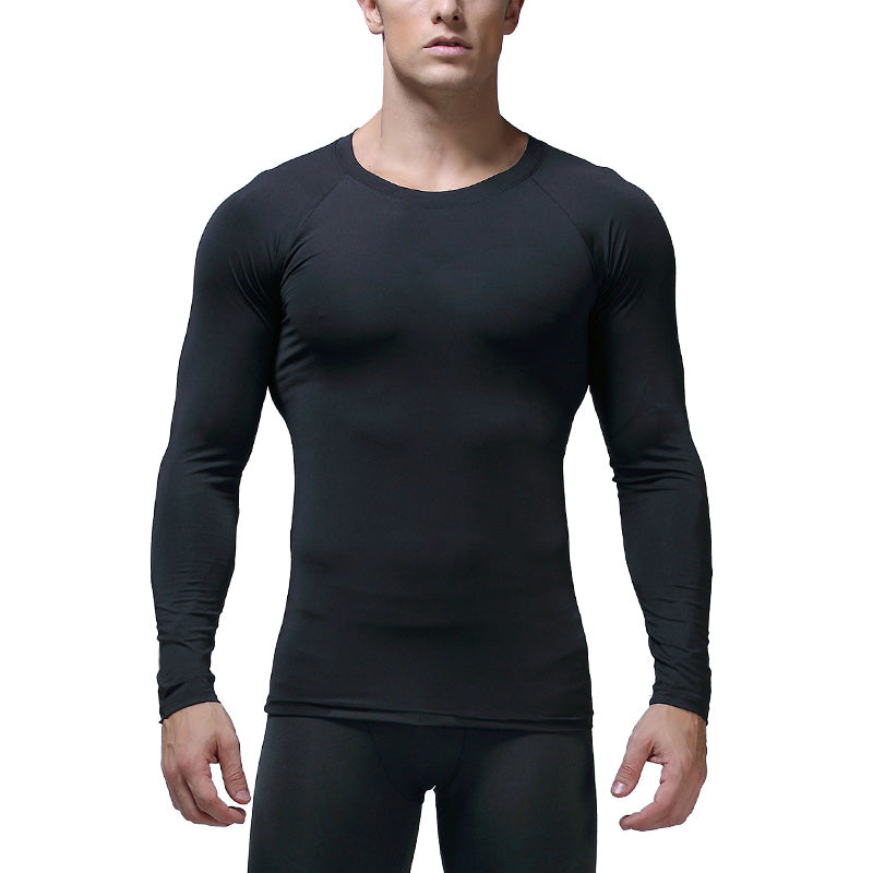 Custom Long Sleeve Clothing Men T-Shirt Tracksuits for Men Fitness Training Wear Polyester Black Sportswear Fitness & Yoga Wear