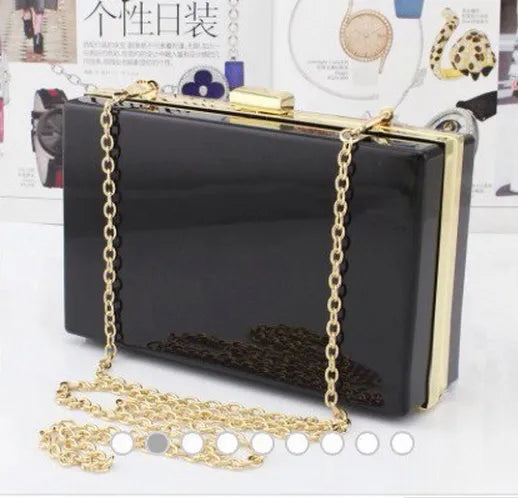 BELLA JOY New Acrylic Transparent Women Clutch Bag Chain  Women Messenger Bag Evening Bag Handbag Chain Shoulder Bag
