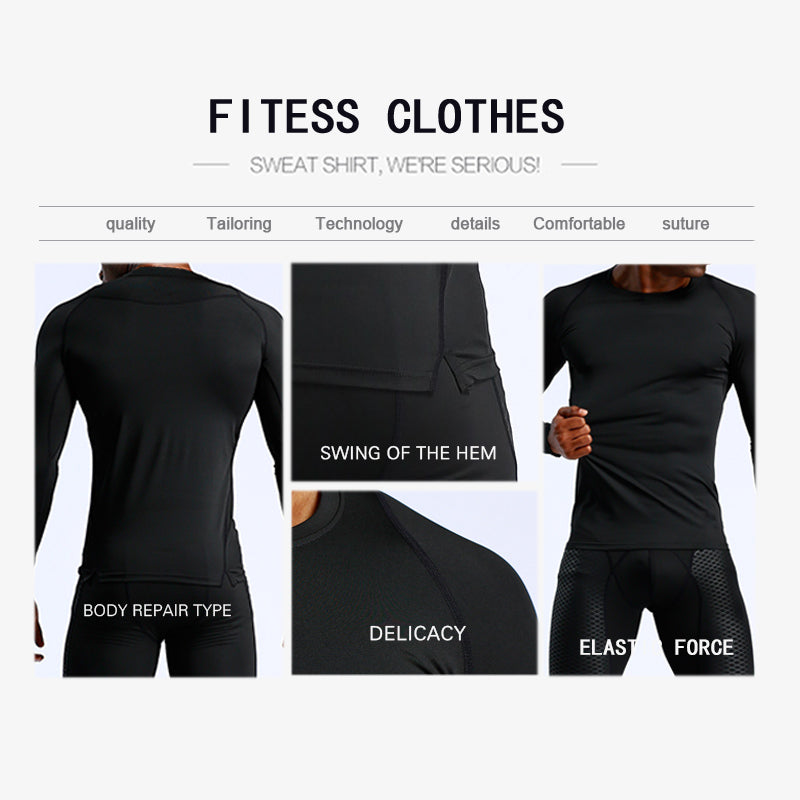 Custom Wholesale Long Sleeve Gym Wear Men's T-Shirt Fitness Basketball Training Jogging Fitness Sportswear