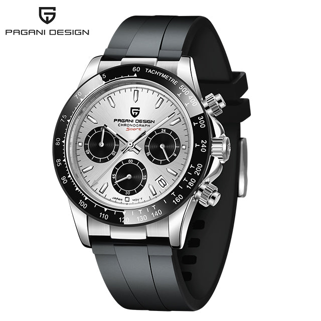 Pagani Design 1664 Rubber Chronograph Watch Designer Fashion for Men Japan Miyota Quartz Calendar Watches
