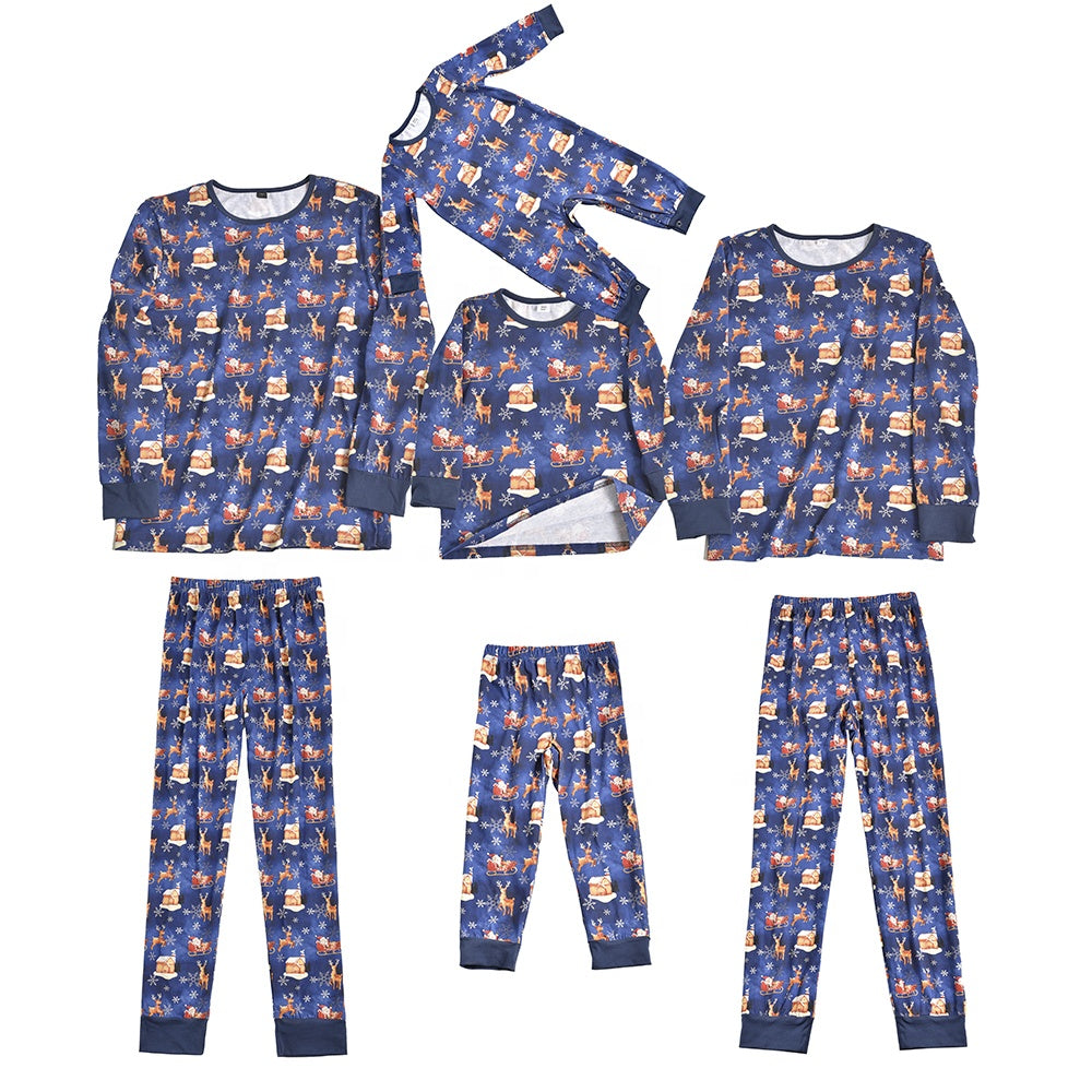 2022 Dropshipping Long Winter Knit Pyjama Matching Christmas Pajamas Family Sleepwear