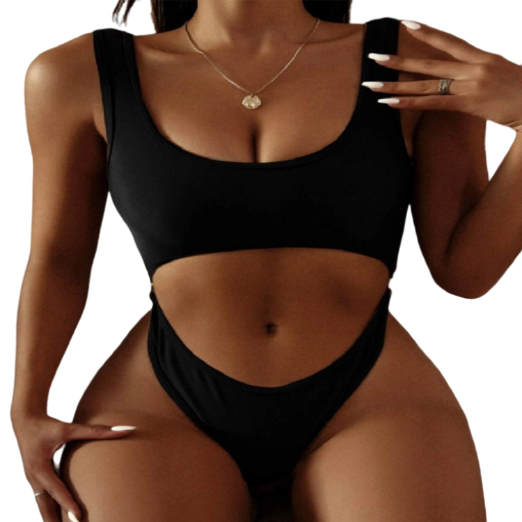 Summer Sexy One-Piece Swimsuit Backless U Neck Women Casual Fitness Bikini Beachwear Swimming Wear Bikini Swimwear Beach Wear